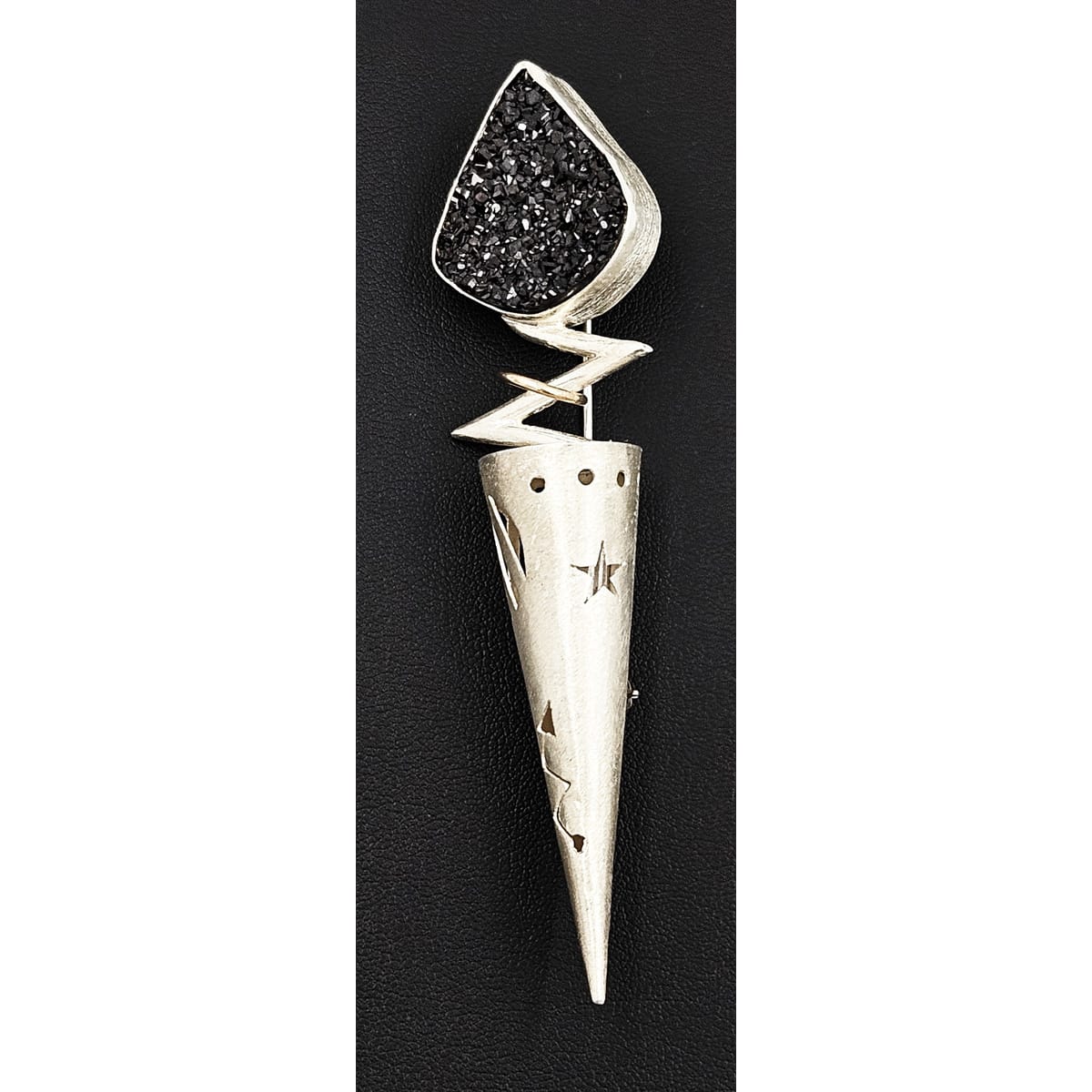 Yumi Ueno Jewelry Designer Yumi Ueno Modernist Sterling &amp; Stone Brooch