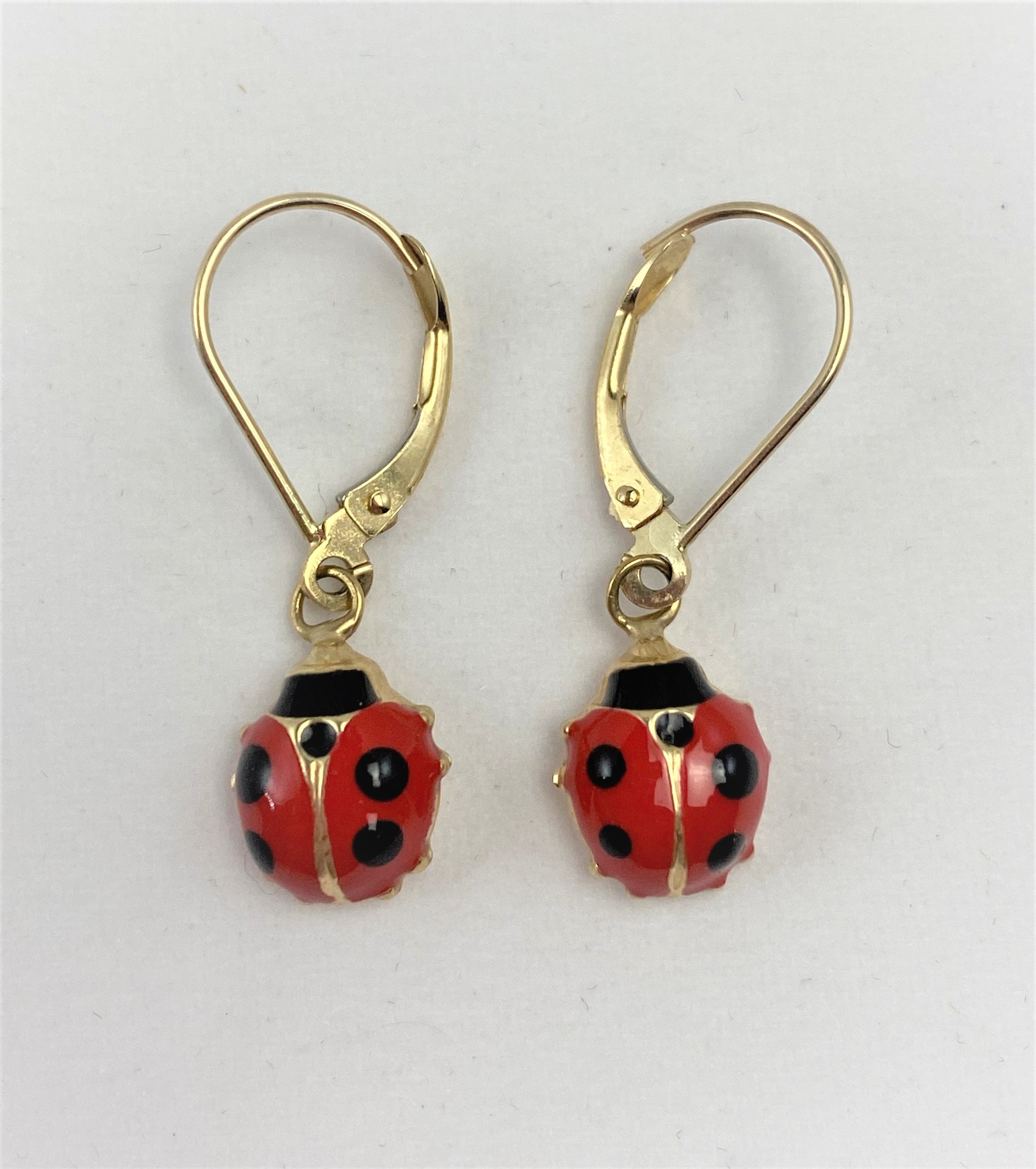 Little Ladybug Dangle Earrings Gold Steel Stretched Ear Plugs Gauges  Tunnels Dangles Lady Bug Insect 2g 0g 00g 1/2 9/16 5/8 ALIEN BABE - Etsy