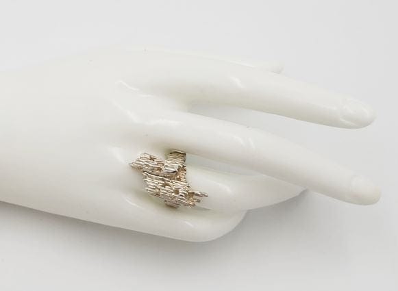 A & K Denmark Jewelry Stunning Aarre Krogh A&K Denmark Modernist Abstract 3D Cocktail Ring 1960s