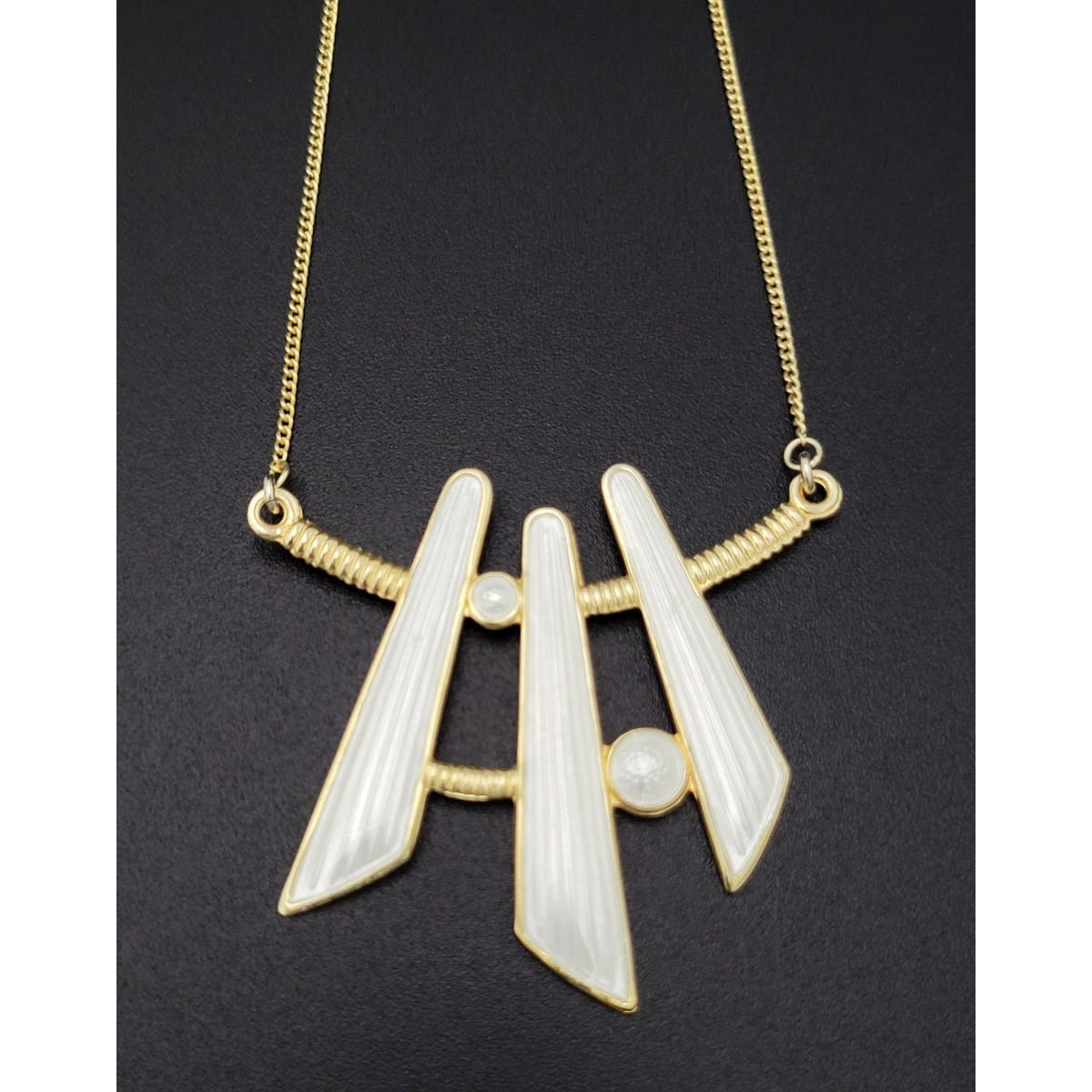 Aksel Holmsen Jewelry Rare Aksel Holmsen Norway Sterling &amp; Enamel Abstract Modernist Necklace 1960s