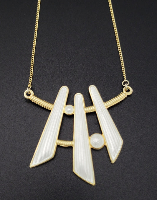Aksel Holmsen Jewelry Rare Aksel Holmsen Norway Sterling & Enamel Abstract Modernist Necklace 1960s
