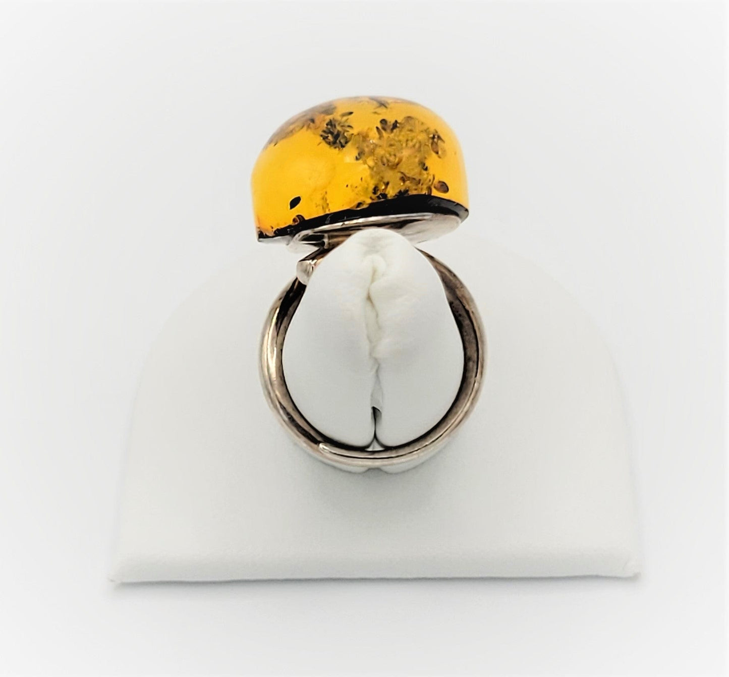 Amber Ring Jewelry Vintage Sterling Giant Modernist Pear Shaped Amber Cocktail Statement Ring