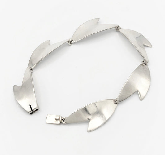 Arne Johansen Jewelry Danish Designer  Arne Johansen Abstract Modernist Sterling Boomerang Bracelet