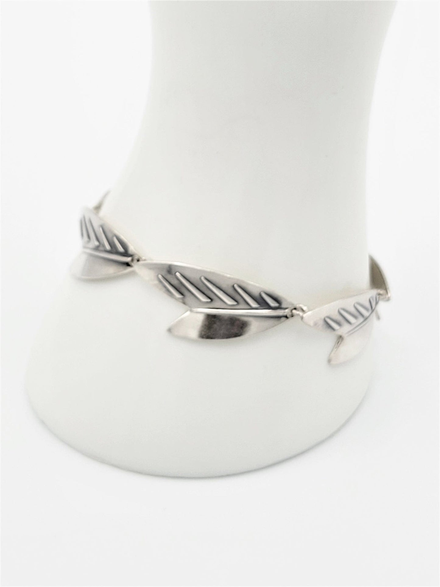 Arne Johansen Jewelry Danish Designer Arne Johansen Modernist Sterling Leaves Bracelet 1960s