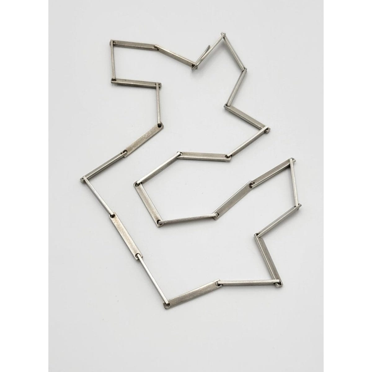 Bent Knudsen Jewelry Superb Danish Designer Bent Knudsen 925S Modernist Bar Link XL Necklace 