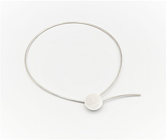 Betty Cooke Jewelry RARE 925 Sterling Iconic Betty Cooke Modernist Necklace Neck Ring Circa 1960s