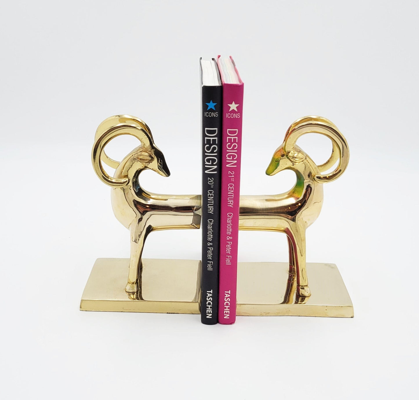 Brass Bookends Bookends Vintage Art Deco Brass Aries Ram Bighorn Sheep Antelope Bookends Set