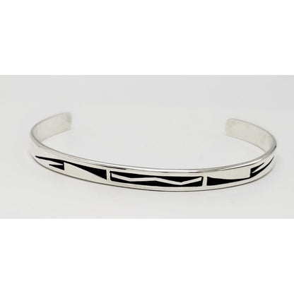 Bueford Dawahoya Hopi Jewelry Bueford Dawahoya Hopi Native American Sterling Silver Slim Cuff Bracelet 1960s