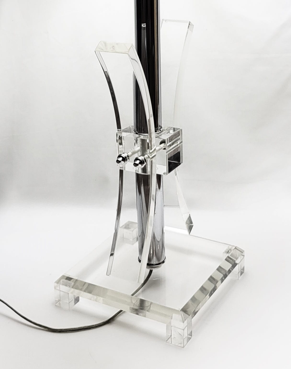 C Jere Lamp Superb Curtis Jere Chrome & Lucite Abstract Modernist Table Lamp Circa 1960's