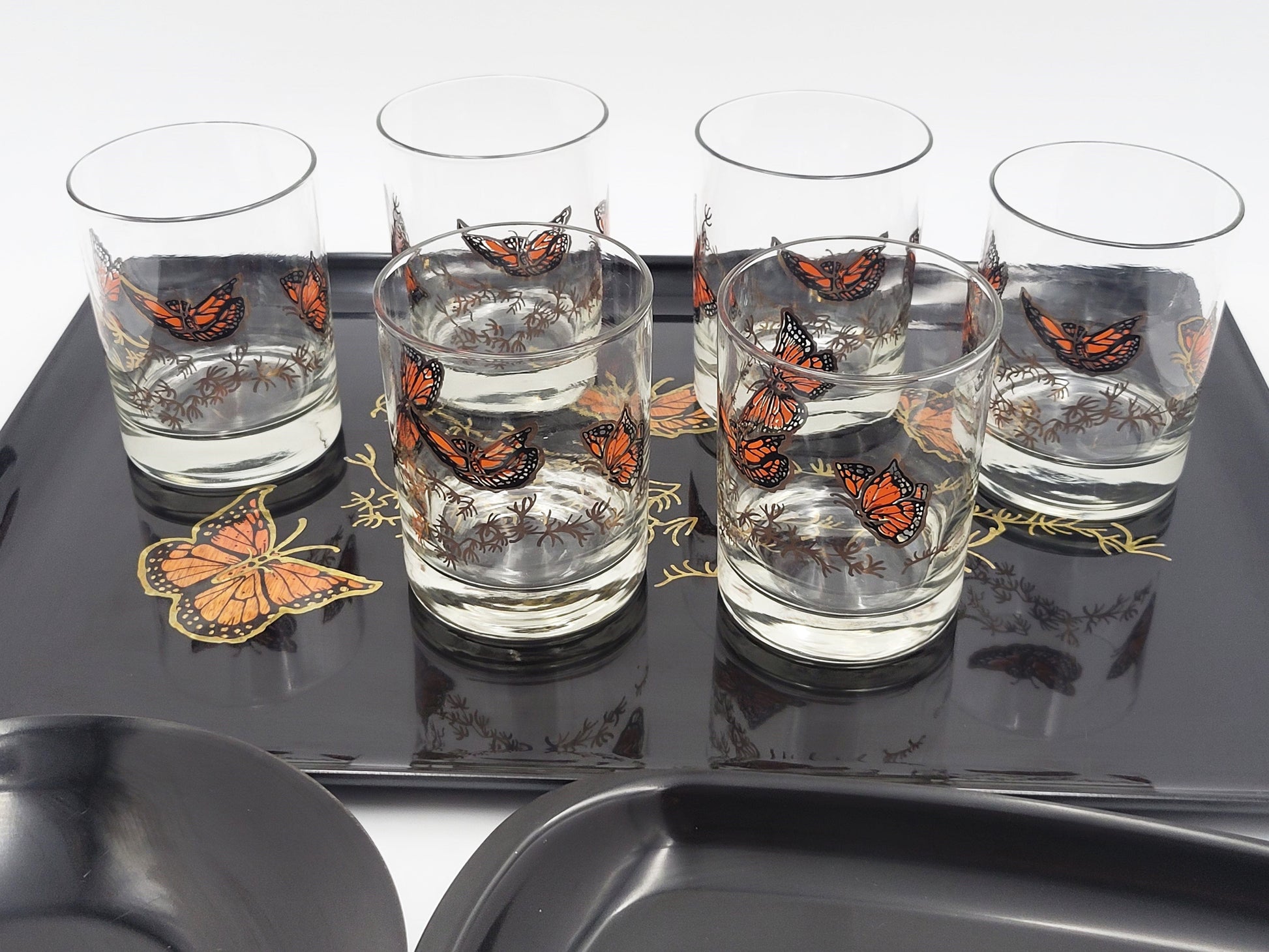 Couroc Serveware Couroc Melamine Butterfly Server Set - New Pics with Glassware