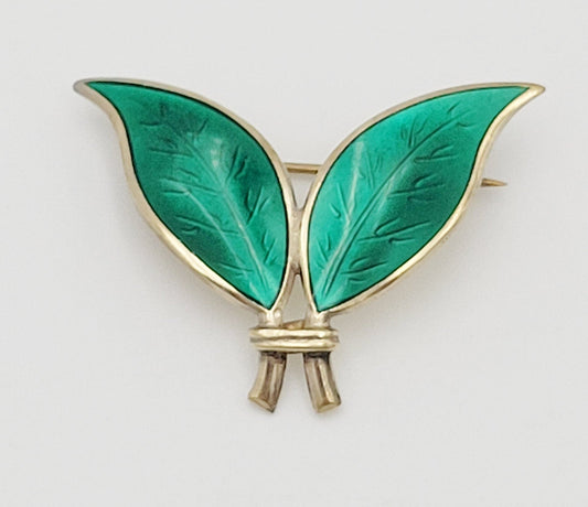 David Andersen Jewelry Norwegian Designer David Andersen Sterling Enamel Brooch Pin 1950s