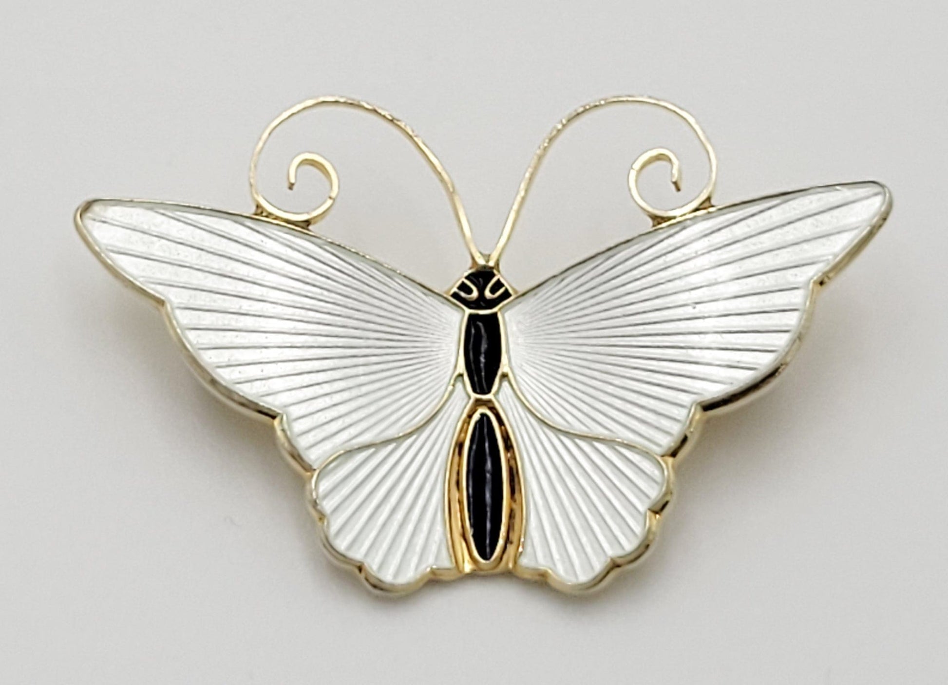 David Andersen Jewelry Norwegian Designer David Andersen Sterling Enamel HUGE Butterfly Brooch Pin 1940s