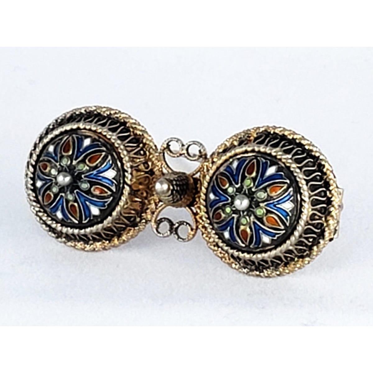 David Andersen Jewelry SUPERB Antique David Andersen 830 Silver &amp; Enamel Brooch Circa 1888-1925 RARE