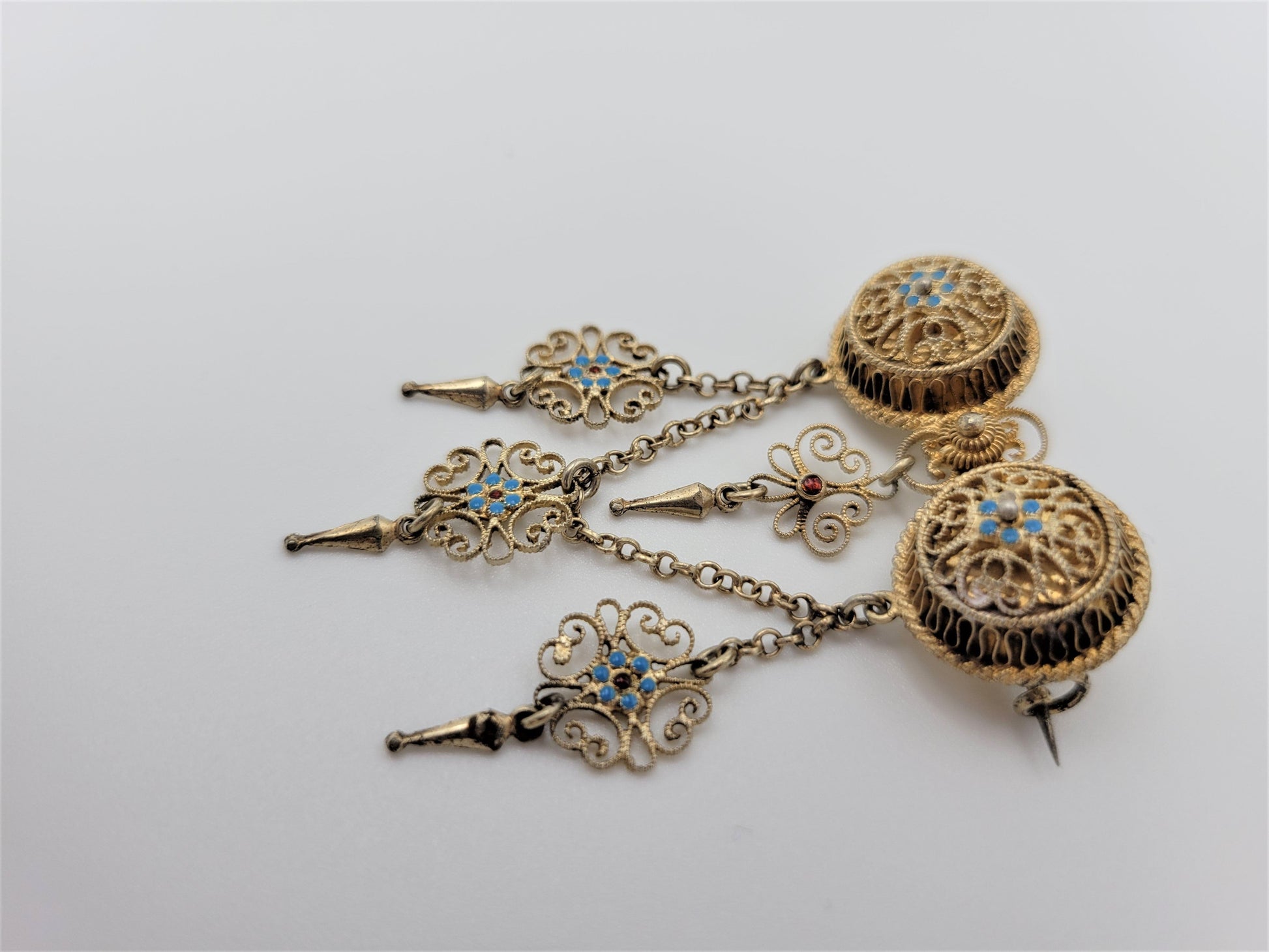 David Andersen Jewelry SUPERB David Andersen Norway Silver & Enamel Solje Brooch Circa 1888-1925 RARE