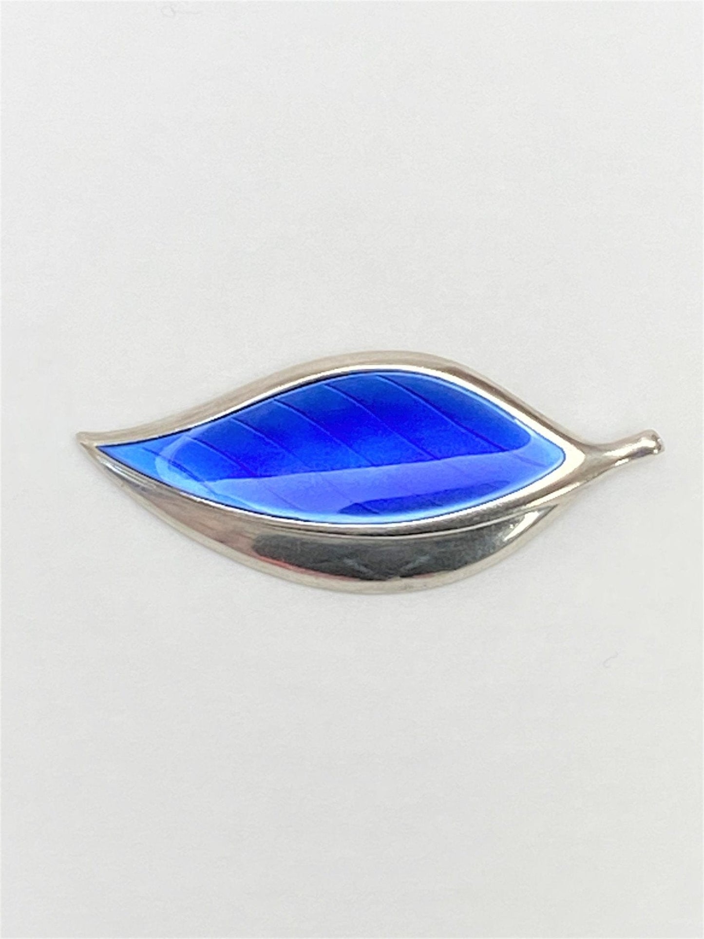David Andersen Jewelry VTG David Andersen 925SS & Royal Blue Enamel Leaf Converter Brooch Rare