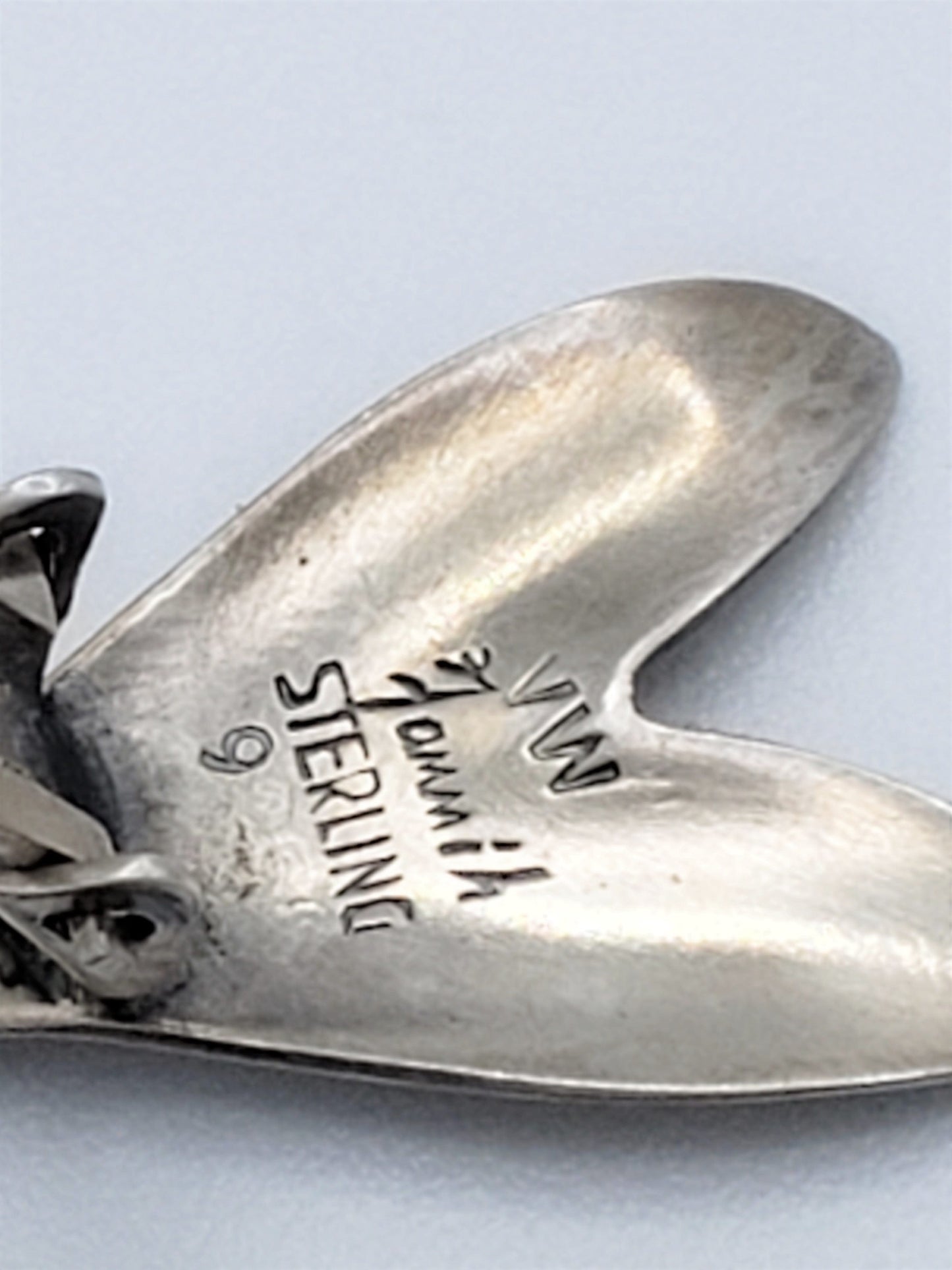 Denmark Jewelry Danish Designer VW Sterling Silver Modernist Leaf Clip On Earrings Circa 1940's