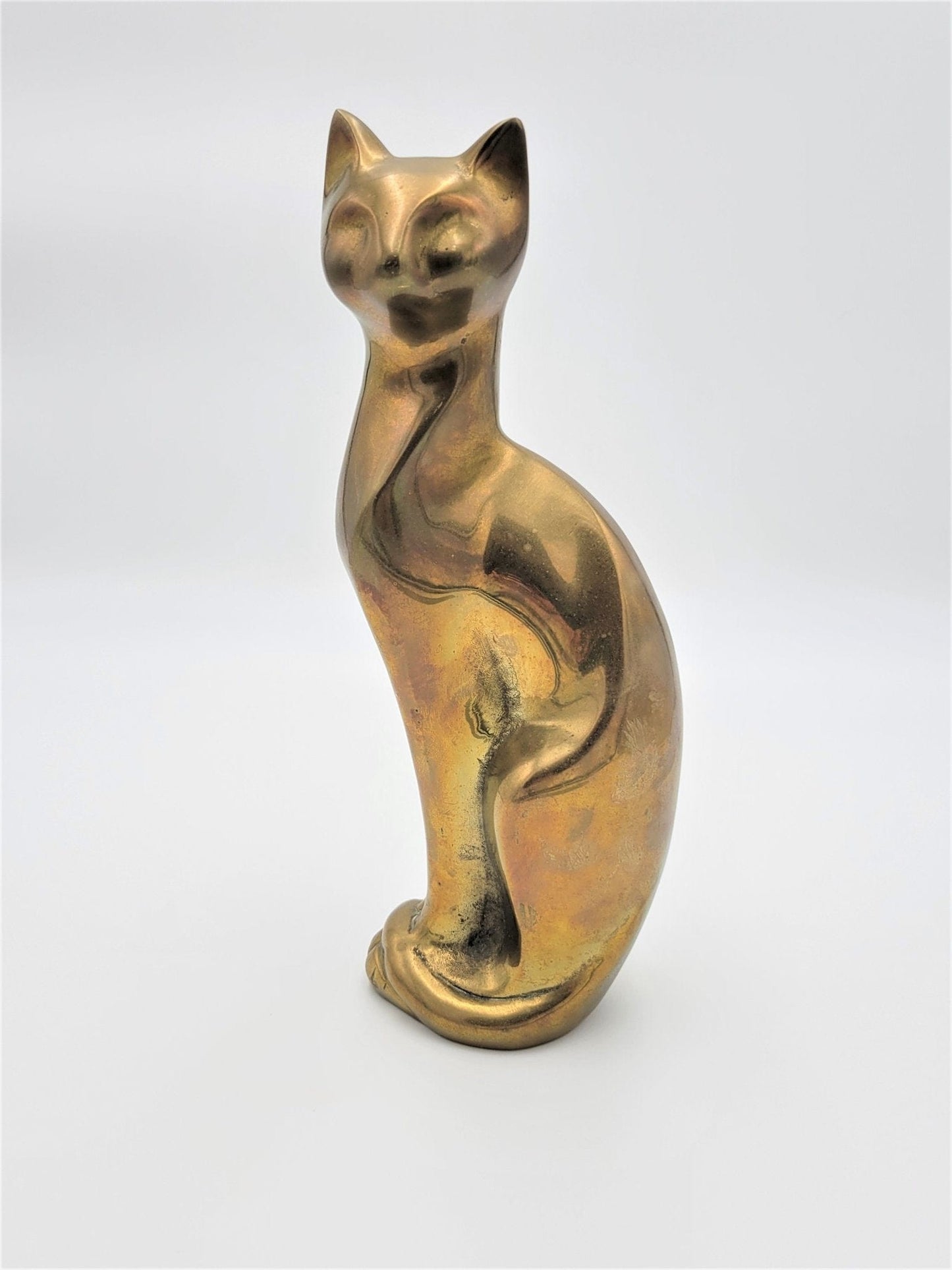 Dolbi Cashier Sculpture Dolbi Cashier Sculptural & Elegant Solid Brass TALL Standing Cat Sculpture Circa 1980
