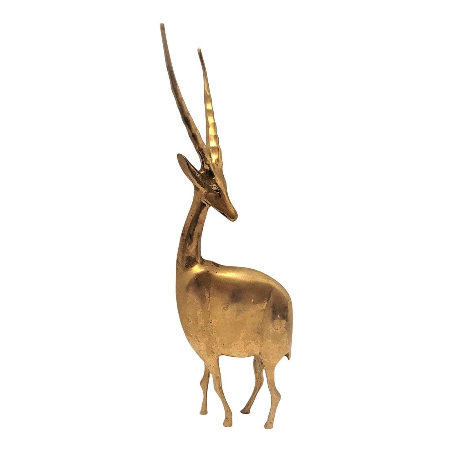 Dolbi Cashier Sculpture Vintage Dolbi Cashier Modernist Brass Ibex Antelope 20" Sculpture Statue Circa 1980