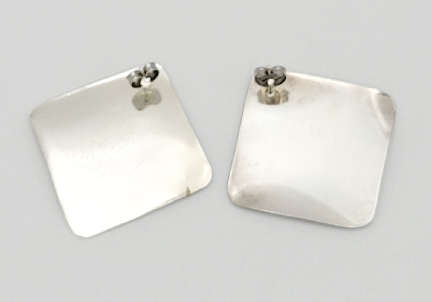 Donna McAfee Jewelry Artisan Donna McAfee Sterling Silver Abstract Modernist #88 Earrings 1992