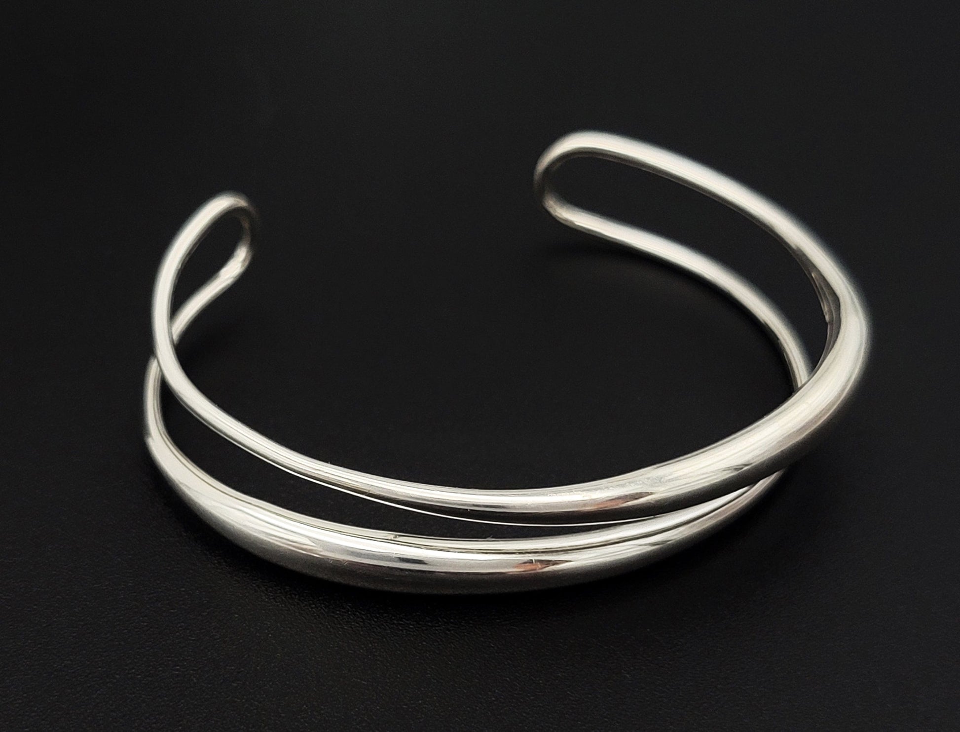 Ed Levin Jewelry Superb Iconic Ed Levin Sterling Silver Modernist Cuff Bracelet 1960/70s