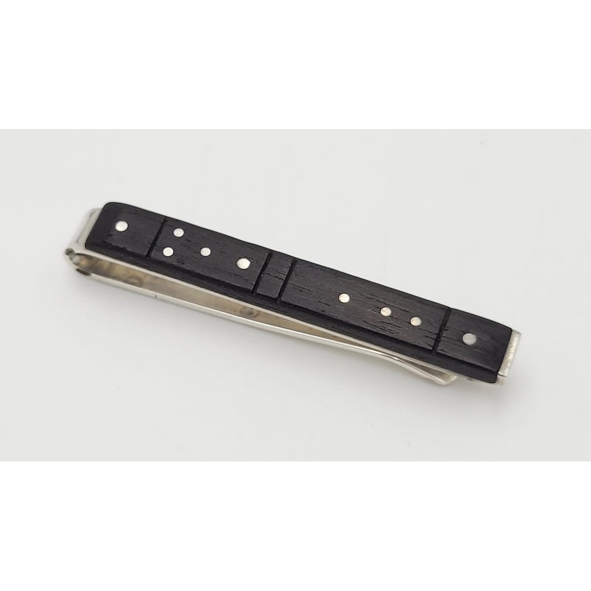 Ed Levin Jewelry Superb Iconic Ed Levin Sterling Silver &amp; Wood Modernist Money Clip 1960/70s