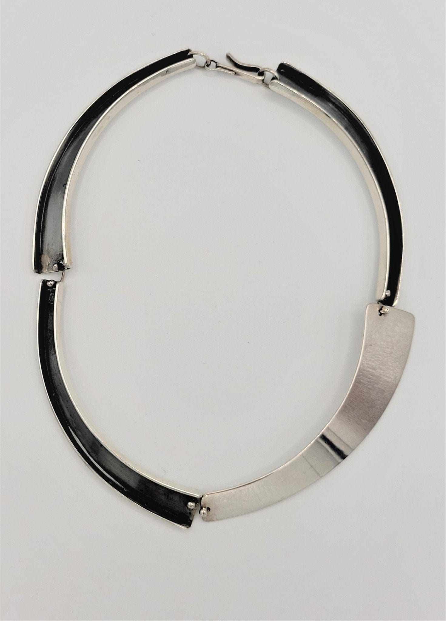 Ed Wiener Jewelry Iconic Ed Wiener Sterling Modernist Abstract Reversible Segment Collar Necklace