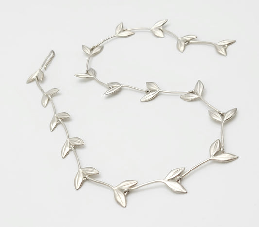 Elise Moran Jewelry Designer E*A*M Elise Moran Sterling Modernist Double Leaf Necklace Retail $520