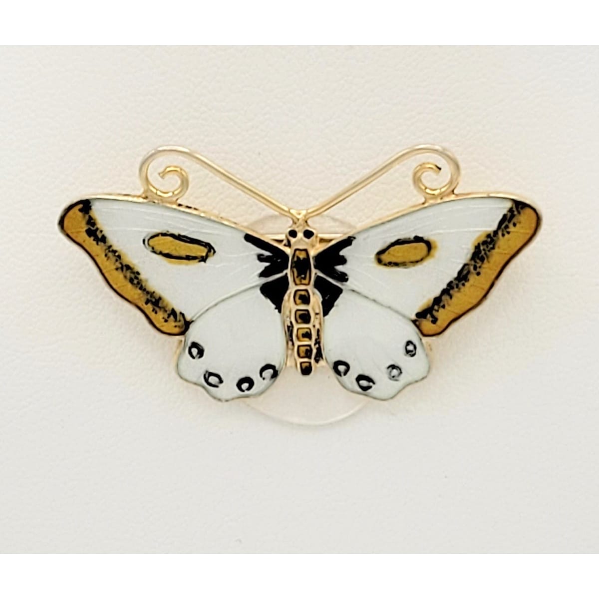 Finn Jensen Jewelry Norway Designer Finn Jensen Sterling &amp; Enamel Large Butterfly Brooch Pin 1950s