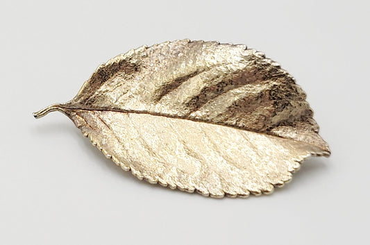 Flora Danica Jewelry Vintage Gold Sterling Flora Danica Denmark Leaf Brooch