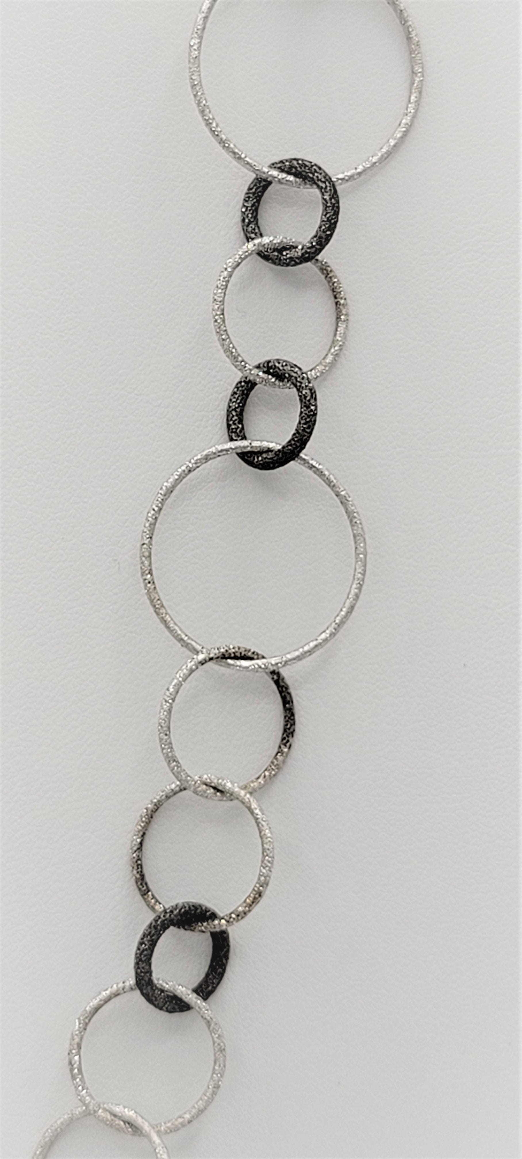 Frederic Duclos Jewelry Retired Sterling Modernist Circles Necklace by French Designer Frederic Duclos