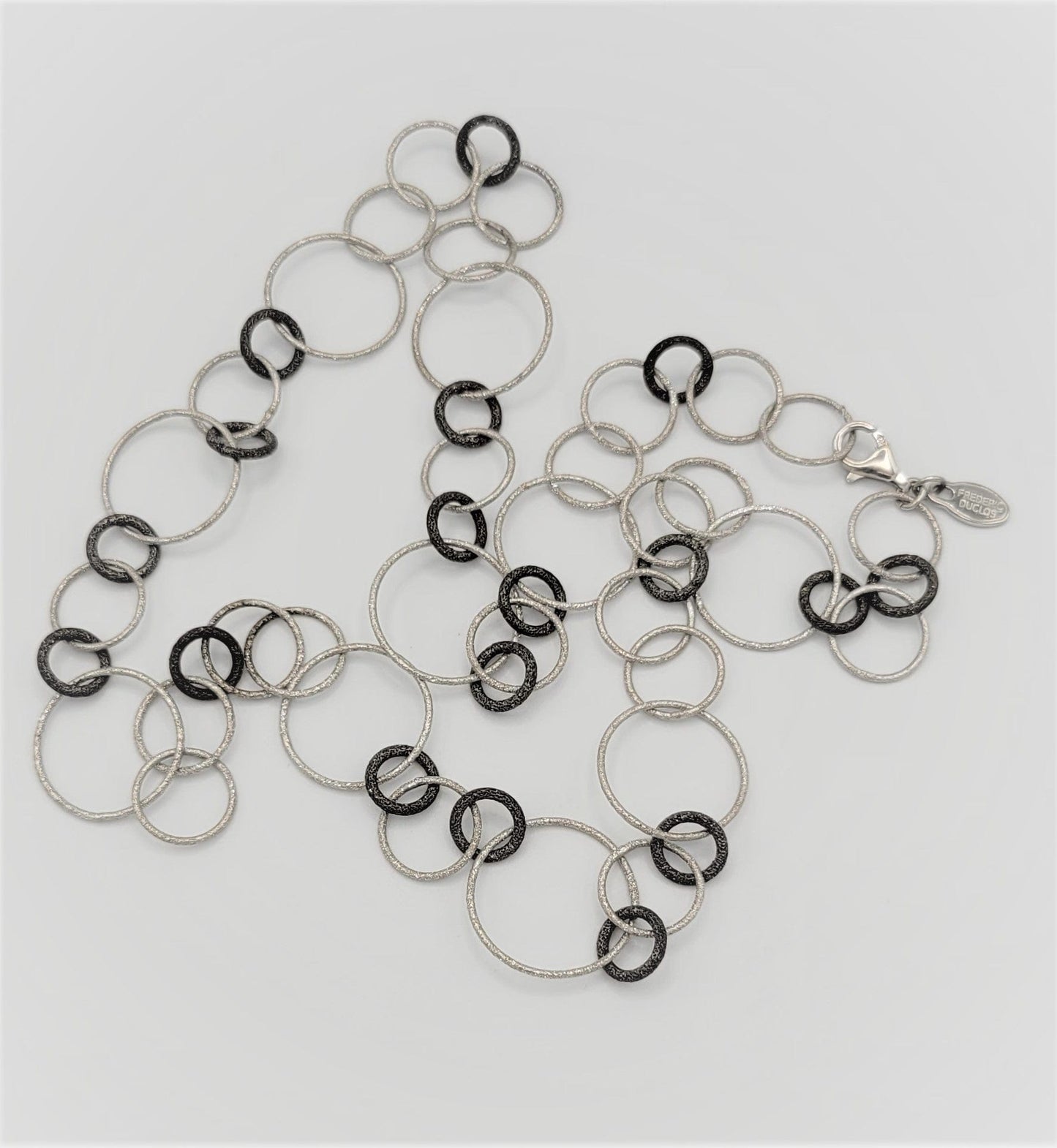 Frederic Duclos Jewelry Retired Sterling Modernist Circles Necklace by French Designer Frederic Duclos
