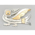 FS Peru Jewelry Peru Artisan Sterling & 18K Gold Inca Sacred Condor Bird Brooch - Signed 1960s