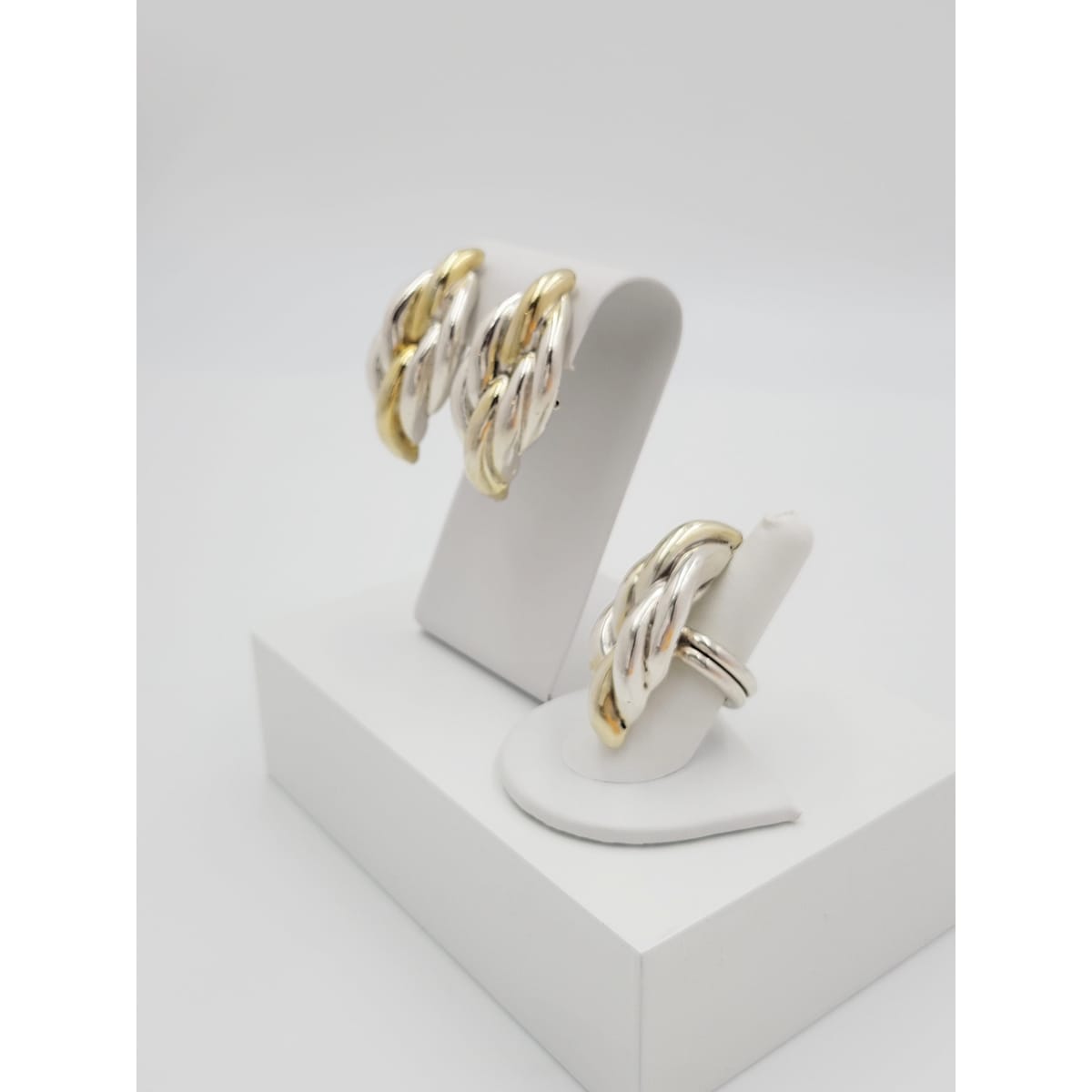 Georg Jensen Jewelry Puffy Sterling Ring &amp; Earrings Demi Parure Set