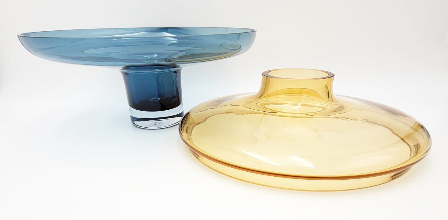 Global Views Home Decor Designer Global Views Large 2 Piece Blown Glass Amber Over Cobalt Vase 2018