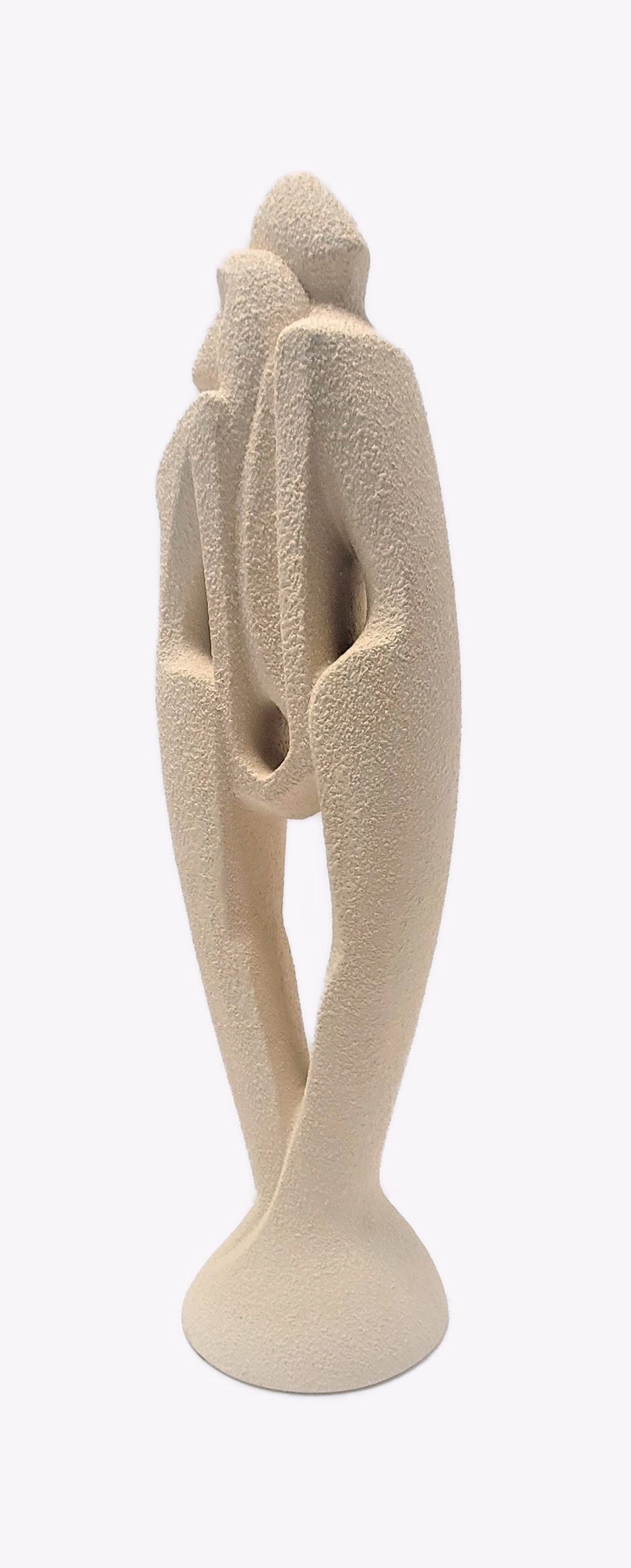 Haeger Sculpture TALL Haeger Rendezvous Lovers Standing Couple 21" Textured Ivory Ceramic Sculpture