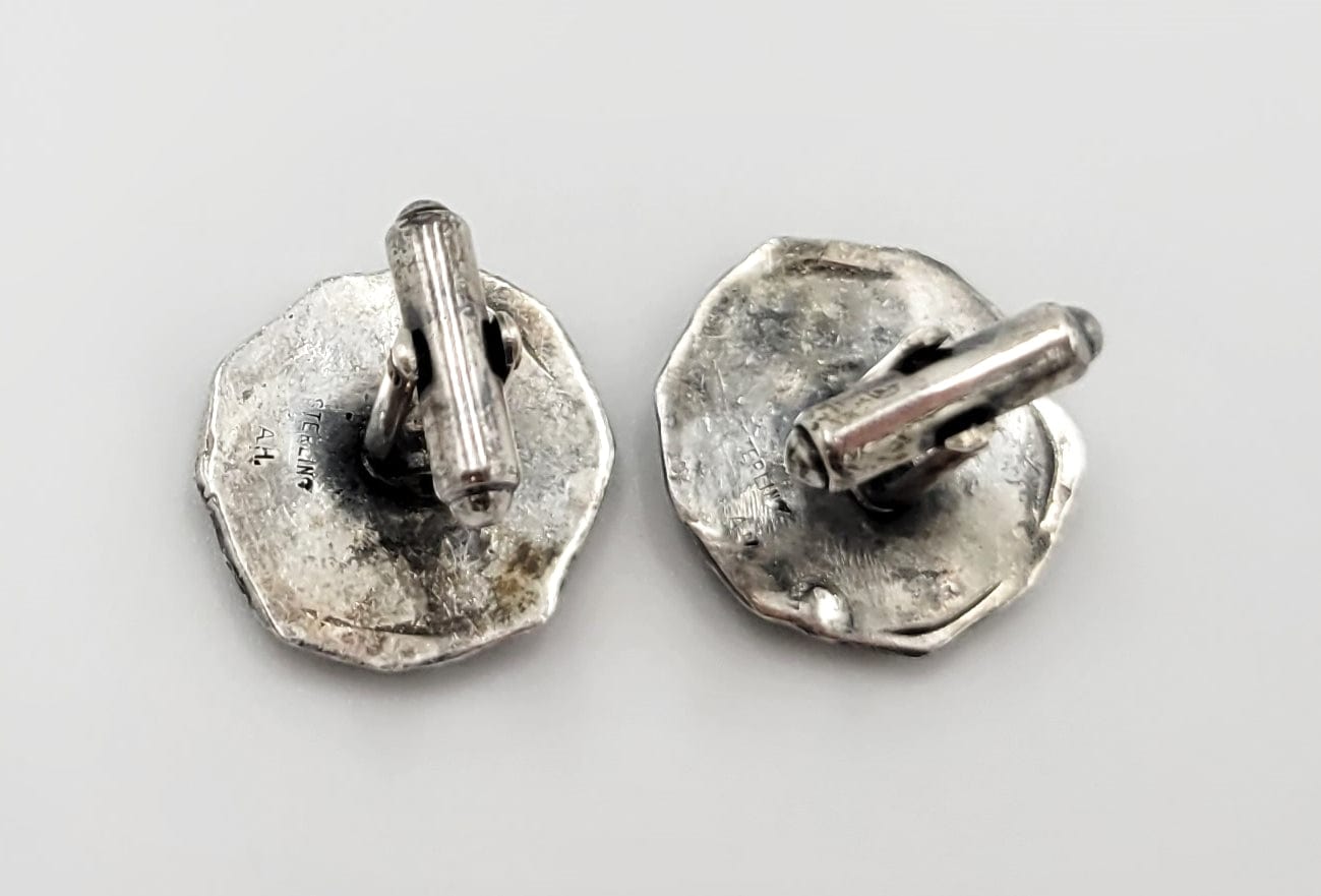 Danish Halberstadt Brutalist Abstract Sterling Cufflinks Circa 1960s RARE