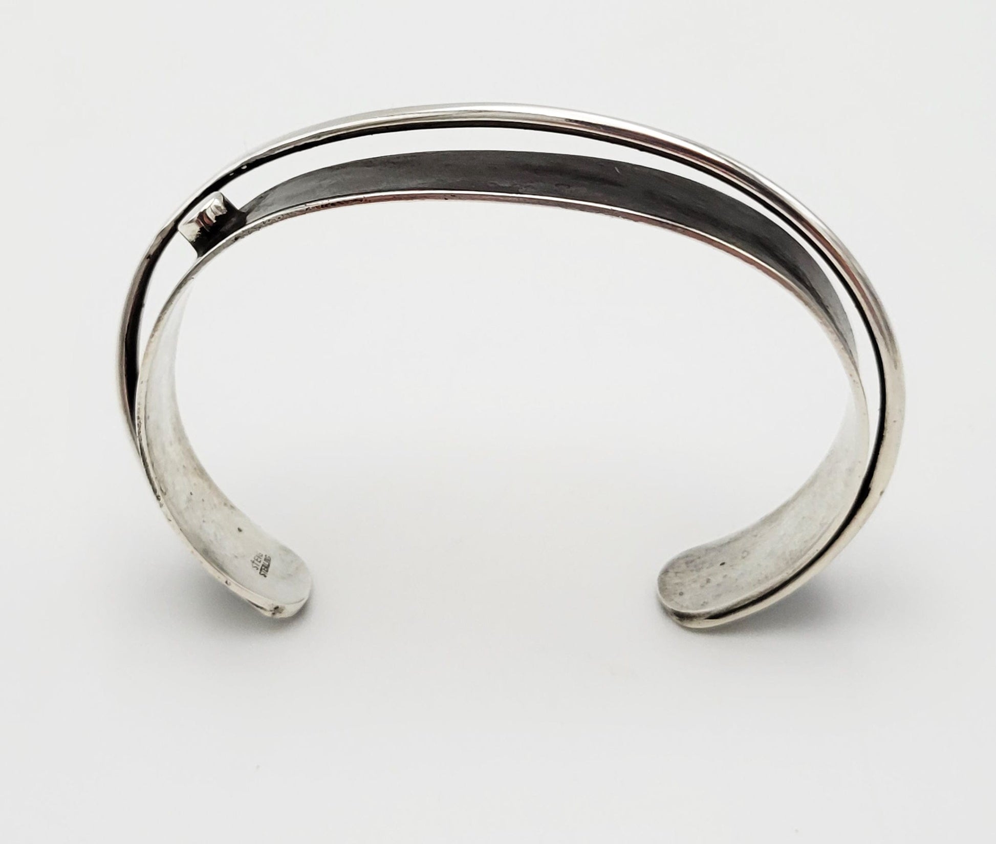 Henry Steig Jewelry Rare Designer Henry Steig Sterling Abstract Modernist 3-D Cuff Bracelet 1950s
