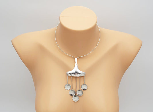 Hermann Siersbol Jewelry Superb RARE Danish Designer Siersbol Modernist Drop Dangle Necklace Circa 1960s