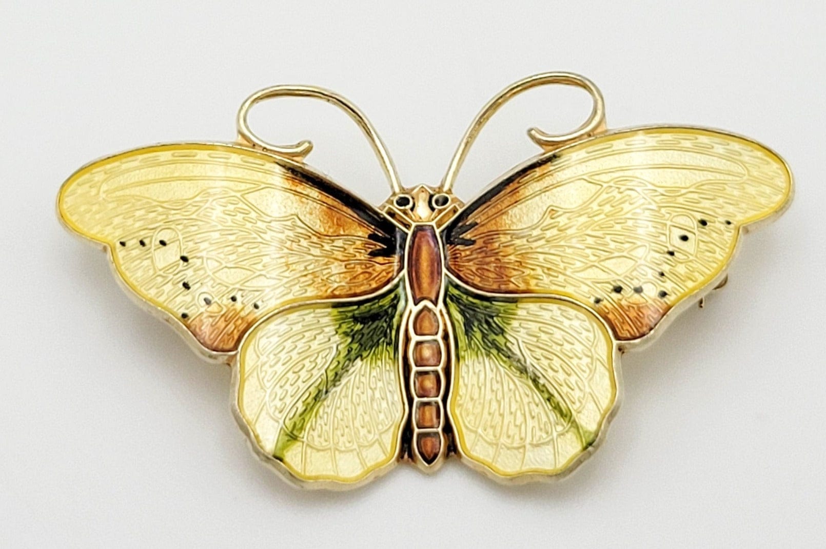 Norwegian Designer Hroar Prydz Sterling Enamel Butterfly HUGE Brooch 2 ...