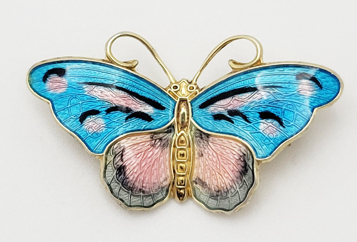 Hroar Prydz Jewelry Rare Jens E Jensen Hroar Prydz Norway Sterling Enamel Butterfly Brooch 20/30s