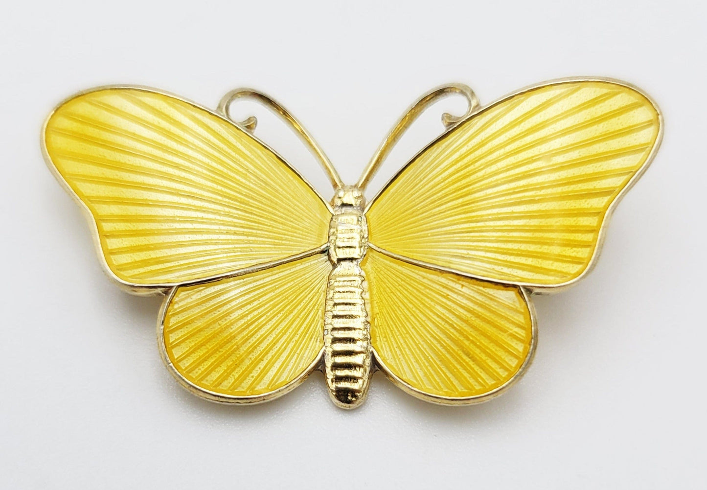 Ivar Holth Jewelry Norwegian Designer Ivar Holth Sterling Guilloche Enamel Butterfly Pin 1940s/50s