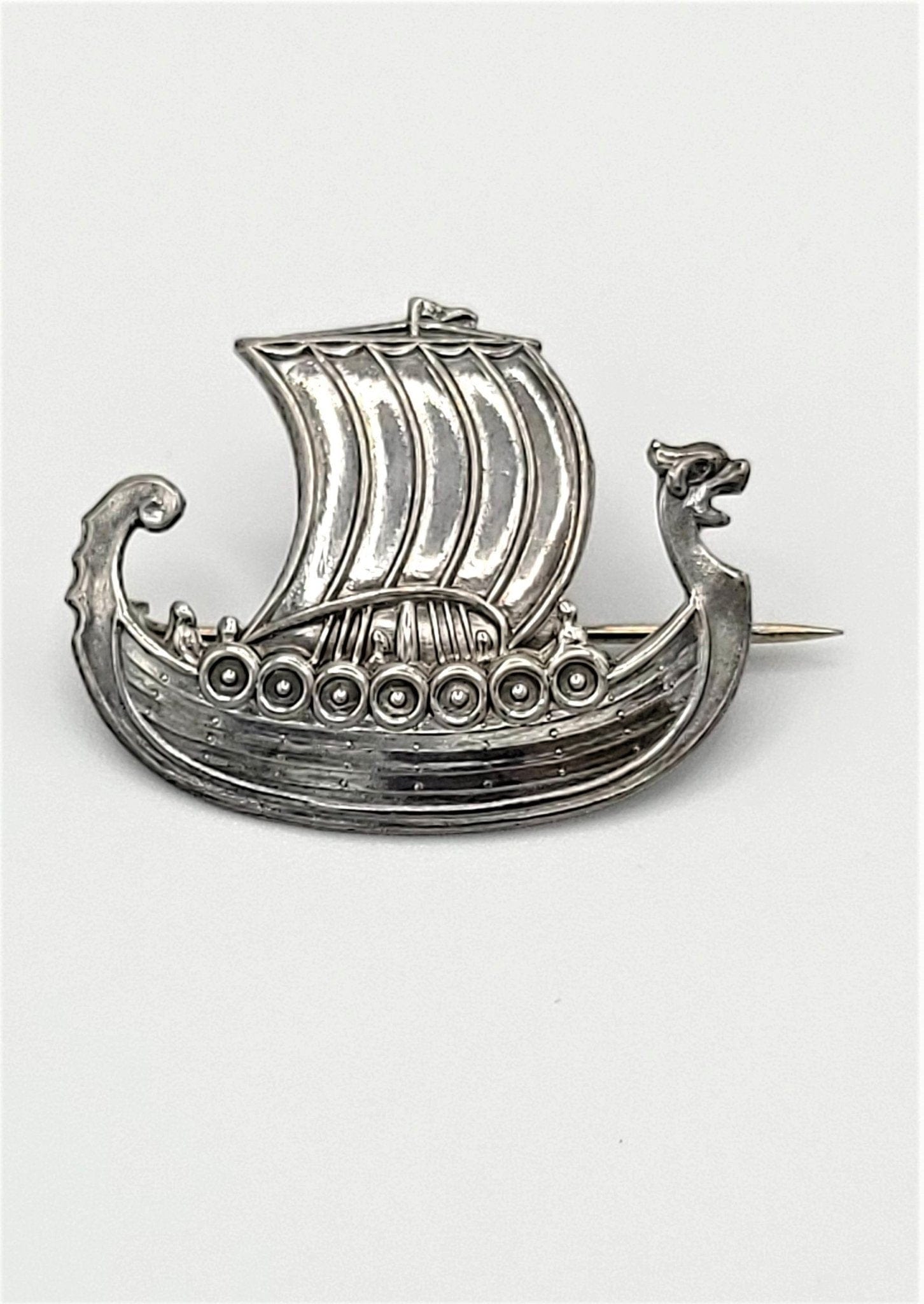 Ivar Holth Jewelry Vintage 925 Sterling Silver Ivar Holth Norway Viking Longboat Norwegian Brooch Pin