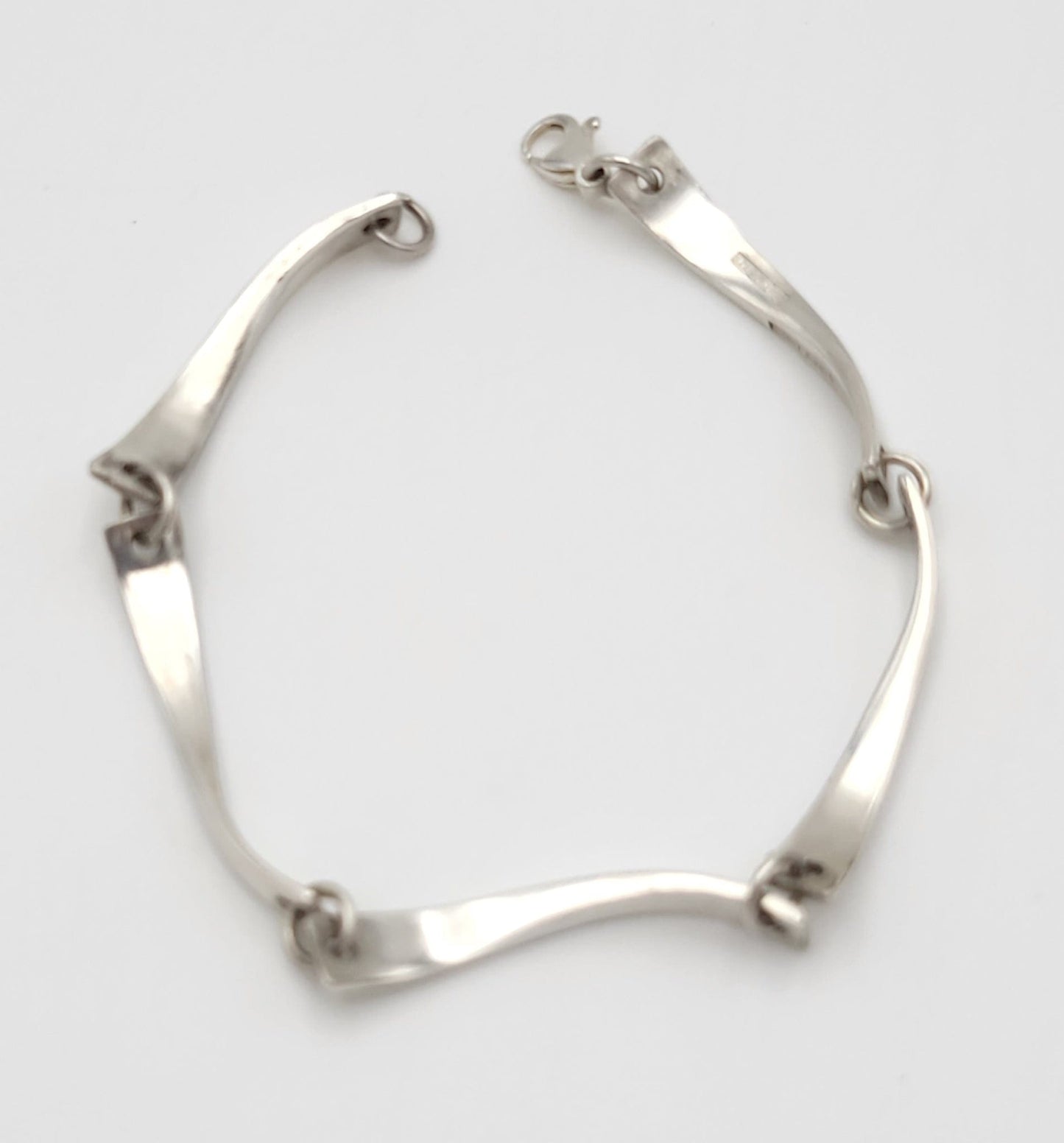 Jaana Toppila Ikalainen Jewelry Finnish Designer Jaana Toppila-Ikalainen Modernist Sterling Panel Link Bracelet 2000