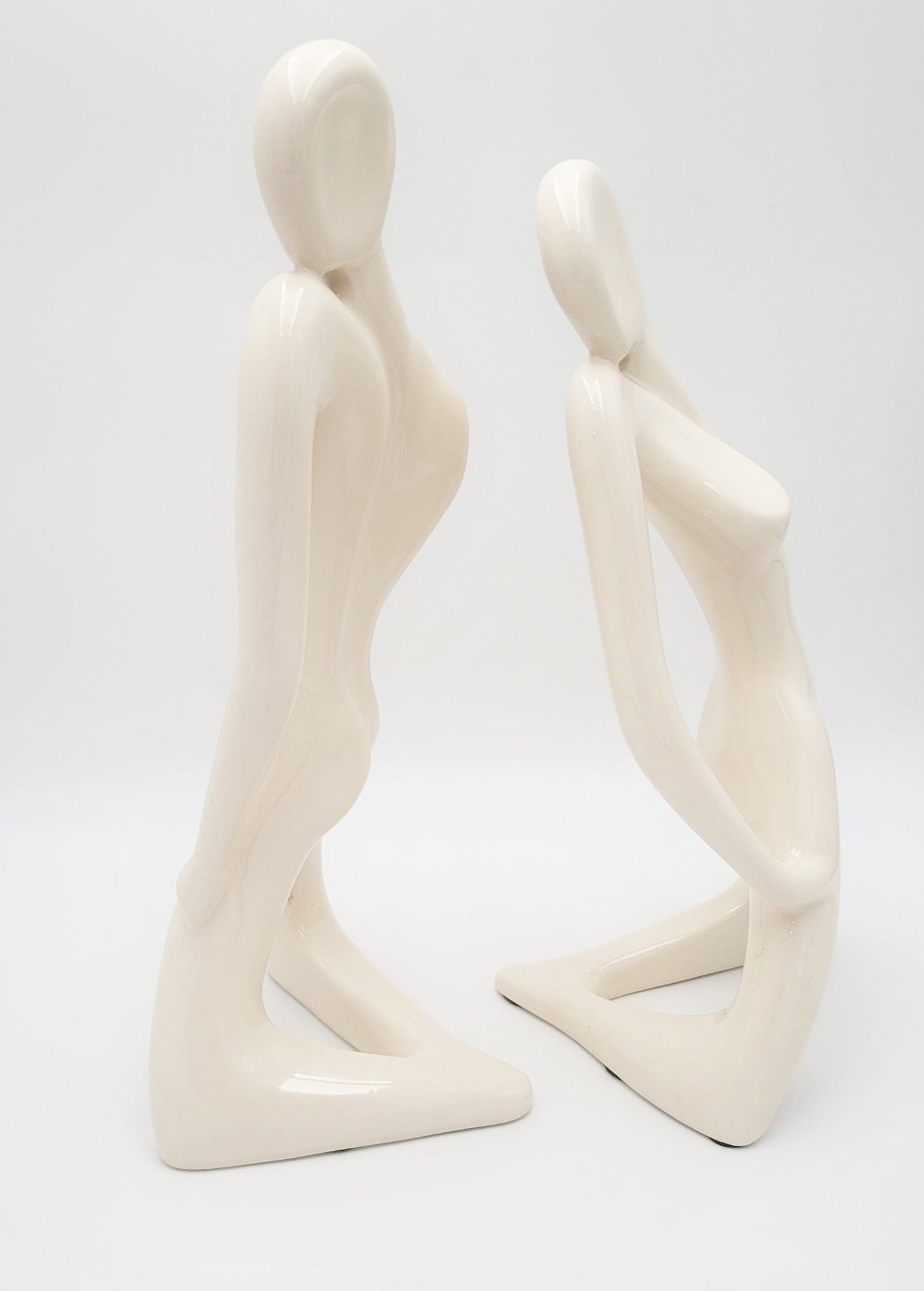 Jaru Sculpture Jaru California Ceramic Cubist Modernist Man Woman TALL Sculptures Set 1986