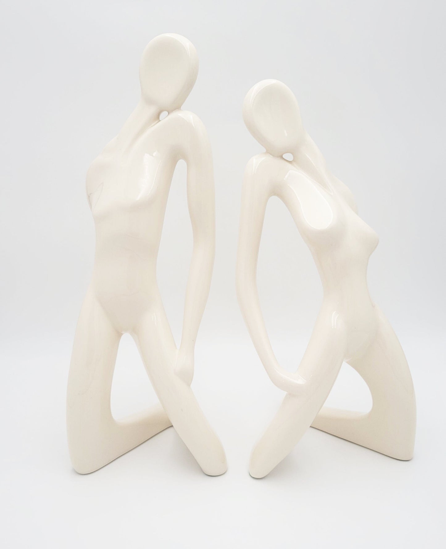 Jaru Sculpture Jaru California Ceramic Cubist Modernist Man Woman TALL Sculptures Set 1986