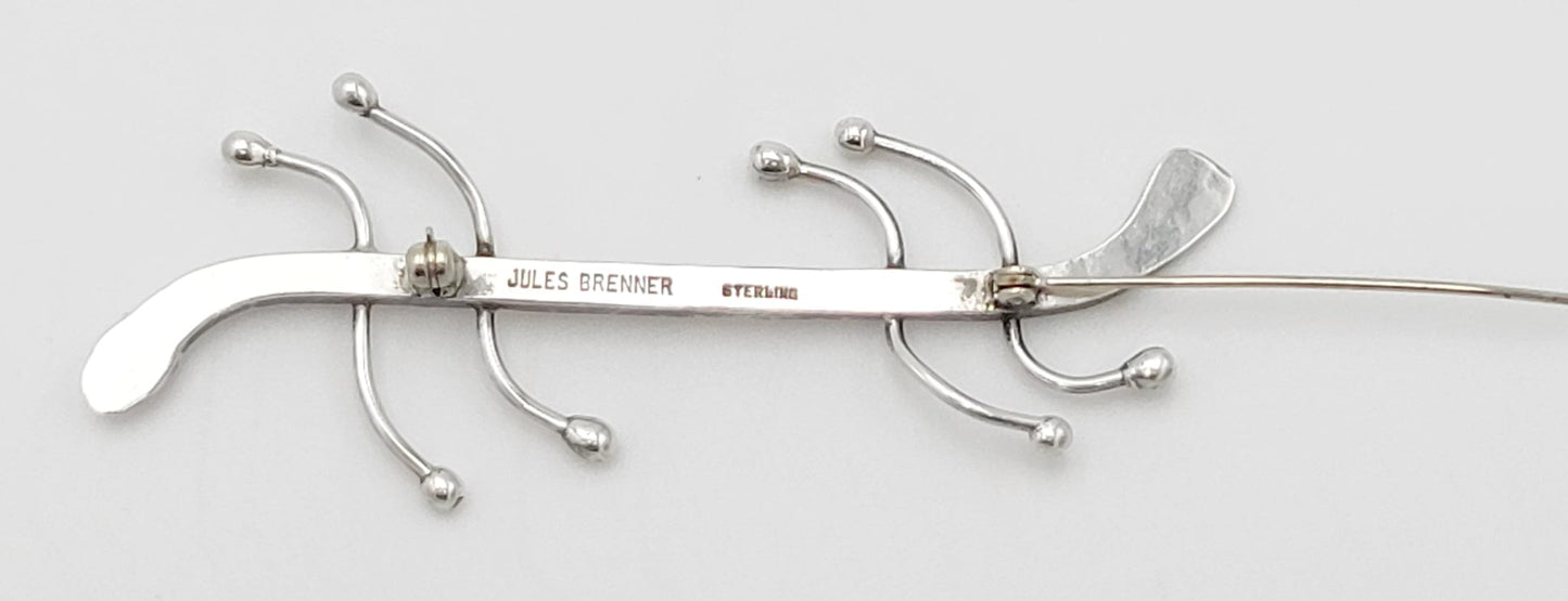 Jules Brenner Jewelry Superb Designer Jules Brenner Sterling Large Biomorphic Lizard Brooch Rare 50s