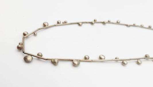 Ken Loeber Jewelry Iconic American Designer Ken Loeber Sterling Modernist Pebbles Necklace 1980s