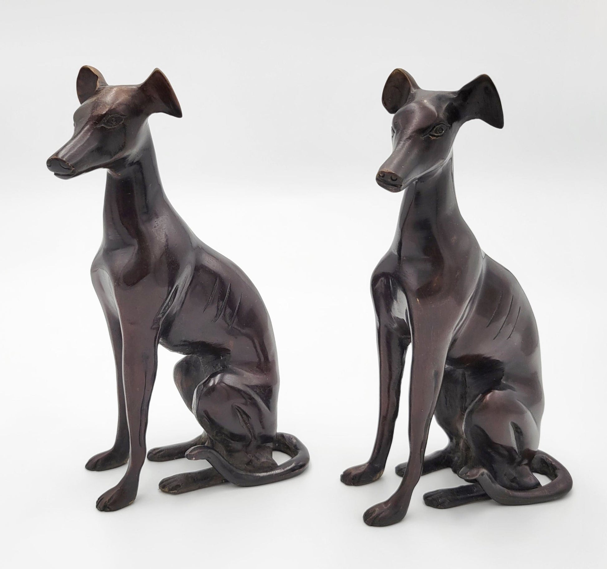 Kramer Sculpture Superb Bronze Whippet Dog Sculptures