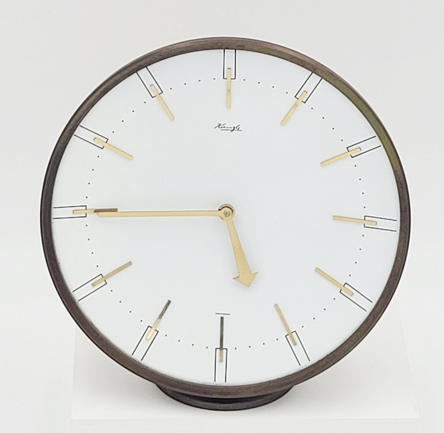 Kruger Clock Heinrich Johannes Möller For Kienzle Germany Art Deco Mantle Clock C. 1950