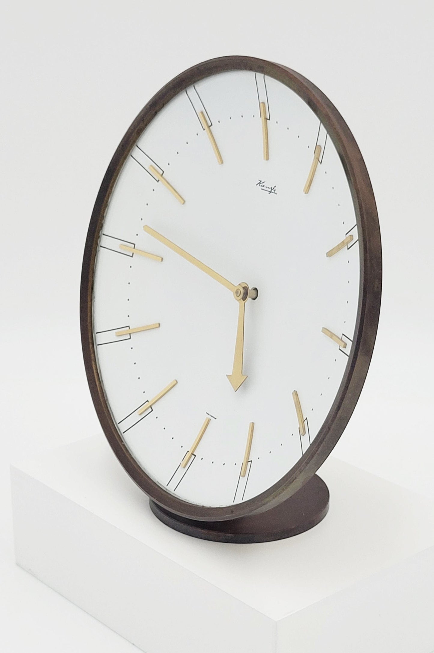 Kruger Clock Heinrich Johannes Möller For Kienzle Germany Art Deco Mantle Clock C. 1950